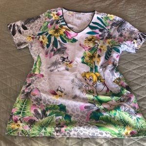 Beautiful Disney print scrub top